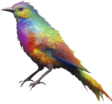 Beautiful Flying Bird Clipart in Abstract Impressionist Strokes. . png