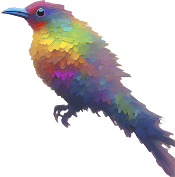 Colorful Bird Clipart in Vibrant Impressionist Design. . png