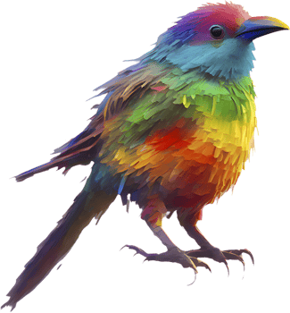 Beautiful Flying Bird Clipart in an Abstract Impressionist Style. . png