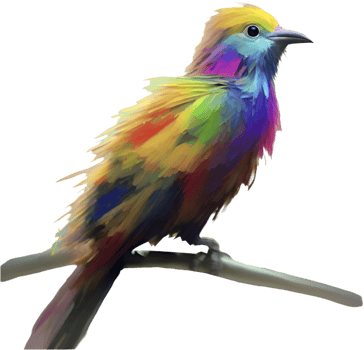 Colorful Flying Bird Clipart in Stunning Impressionist Art Style. . png