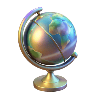 wonderful artistic Holographic Globe Rotating Slowly Cutout professional png