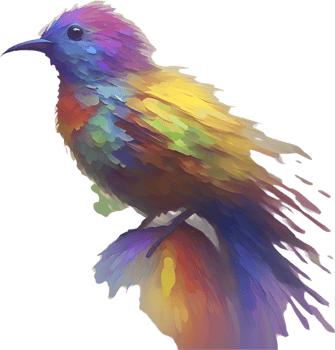 Gorgeous Flying Bird Clipart with Impressionist Brushstroke Design. . png