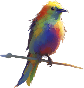 Vibrant Flying Bird Art Clipart with Dynamic Impressionist Strokes. . png