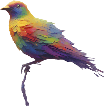 Vibrant Flying Bird Clipart in Colorful Impressionist Painting Style. . png