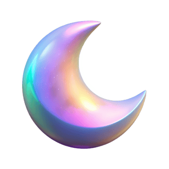 vibrant abstract Holographic Moonlight Isolated with Soft Glow authentic png