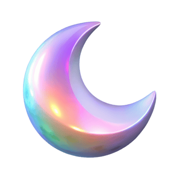 impressive artistic Holographic Moonlight Isolated with Soft Glow exclusive png