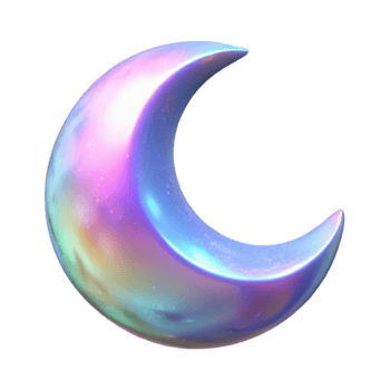 extraordinary contemporary Holographic Moonlight Isolated with Soft Glow detailed png