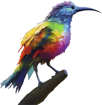 Nature Bird Painting Clipart in Stunning Impressionist Art Style. . png