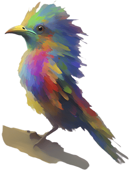 Beautiful Abstract Bird Clipart with Vibrant Impressionist Touch. . png