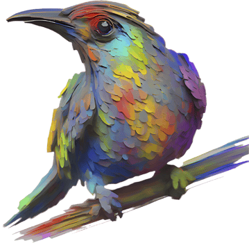 Stunning Nature Bird Clipart with Impressionist Colorful Strokes. . png