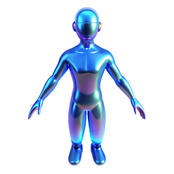 stunning contemporary Holographic Projection Human Figure Blue Light Cutout professional png