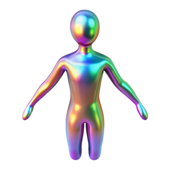 elegant traditional Holographic Projection Human Figure Blue Light Cutout authentic png