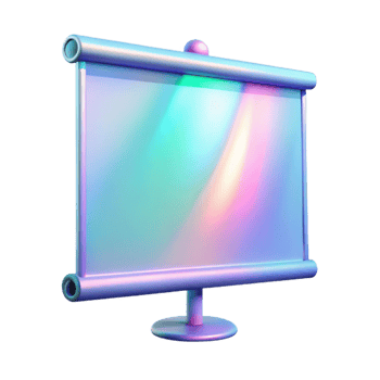 beautiful traditional Holographic Projection Screen Blank Canvas Isolated detailed png