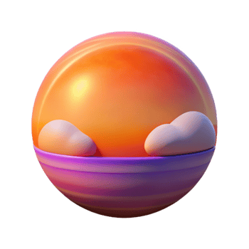 beautiful modern Holographic Sunset Sky Isolated with Orange and Purple Hues exclusive png