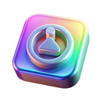 elegant vintage Holographic Support System App Icon Transparent Background Wellness Symbol detailed png