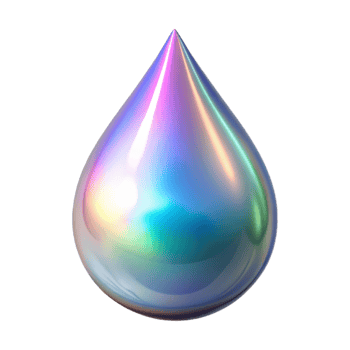 extraordinary classic Holographic Tear Drop Shape Transparent Background high quality png