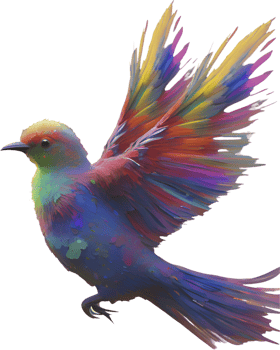 Vibrant Nature-Inspired Bird Clipart in Abstract Impressionist Style. . png