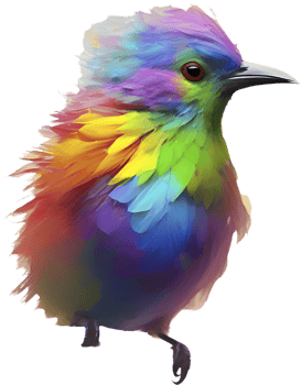 Abstract Flying Bird Clipart in Colorful Impressionist Art. . png