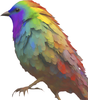 Vibrant Bird Painting Clipart in Stunning Impressionist Style. . png