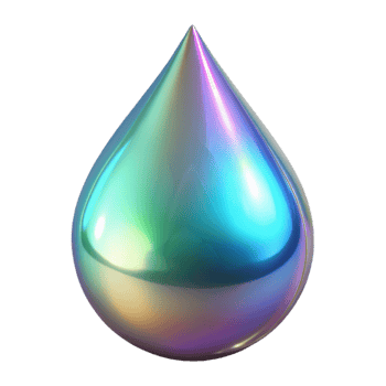impressive classic Holographic Water Droplet Cutout with Refraction Effect png