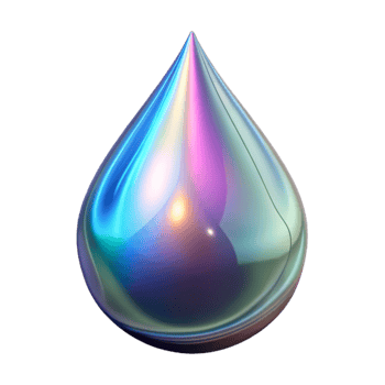 wonderful modern Holographic Water Droplet Cutout with Refraction Effect high quality png