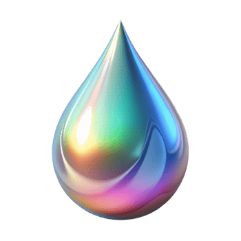 magnificent minimalist Holographic Water Droplet Cutout with Refraction Effect png