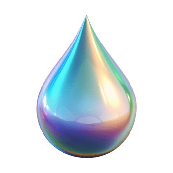 wonderful minimalist Holographic Water Droplet Cutout with Refraction Effect high resolution png