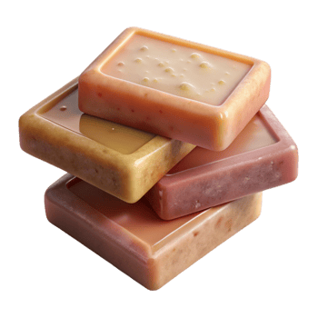 dramatic minimalist Homemade Soap Bars Top View Transparent Background with Rustic Style high quality png