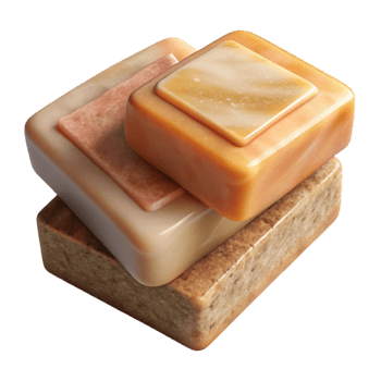 serene creative Homemade Soap Bars Top View Transparent Background with Rustic Style genuine png