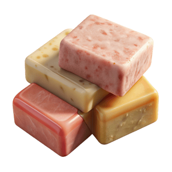 dramatic rustic Homemade Soap Bars Top View Transparent Background with Rustic Style genuine png