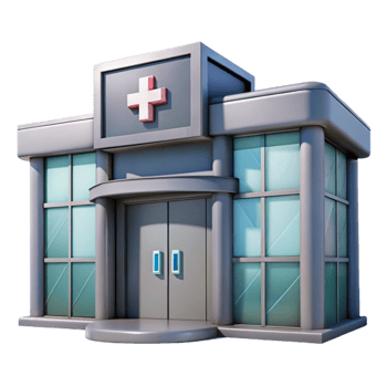 beautiful traditional Hospital Building Entrance Glass Doors Cutout premium png