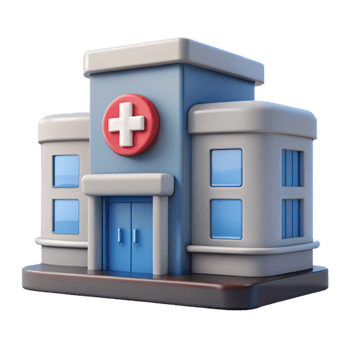impressive artistic Hospital Building Front View Isolated Element high resolution png