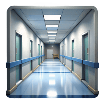 magnificent modern Hospital Corridor Empty View Transparent Background exclusive png