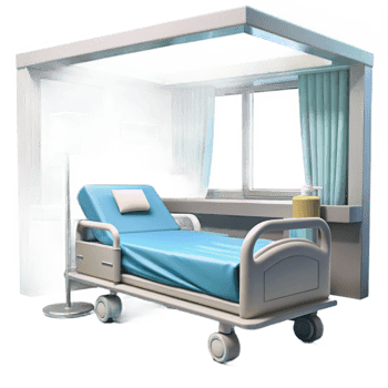 dramatic artistic Hospital Room Interior Empty Transparent Cutout exclusive png