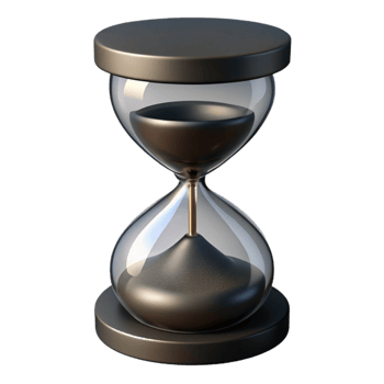 impressive rustic Hourglass Filled with Black Sand Transparent Background exclusive png