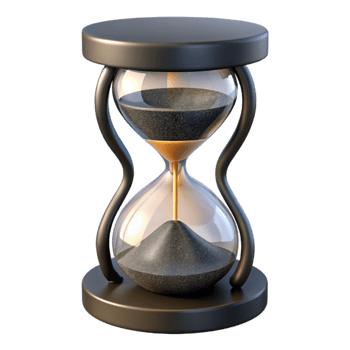 magnificent traditional Hourglass Filled with Black Sand Transparent Background exclusive png