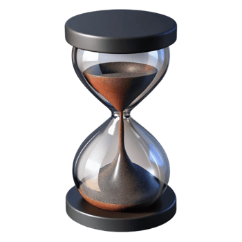 magnificent contemporary Hourglass Filled with Black Sand Transparent Background original png