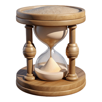 wonderful classic Hourglass Sand Pile Base View Isolated professional png
