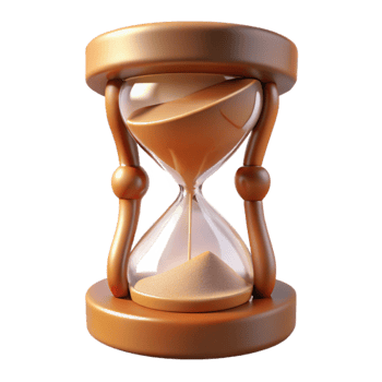 elegant artistic Hourglass Tilted Sand Flowing Diagonally Cutout detailed png