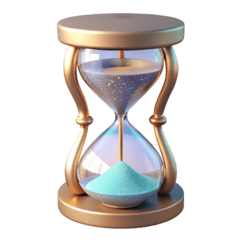 wonderful classic Hourglass with Glittering Sand Isolated png