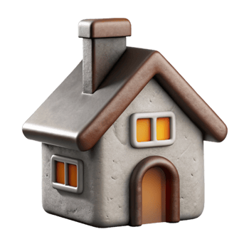 vibrant minimalist House Icon Cutout with Chimney professional png