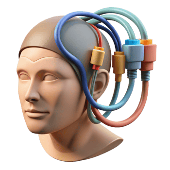 beautiful modern Human Head with Data Flow Lines Cutout professional png
