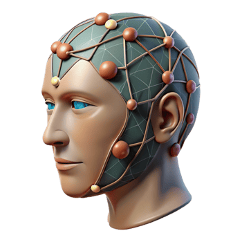 impressive creative Human Head with Data Flow Lines Cutout high quality png