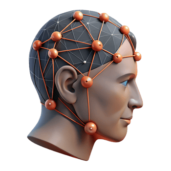 beautiful abstract Human Head with Data Flow Lines Cutout genuine png