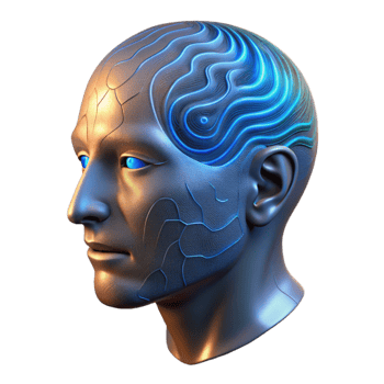 beautiful artistic Human Head with Digital Aura Isolated genuine png