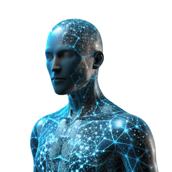 impressive contemporary Human Silhouette Transforming Into Digital Data Isolated high resolution png