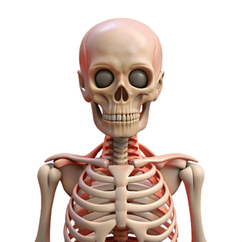 dramatic modern Human Skeleton Front View Isolated Element professional png