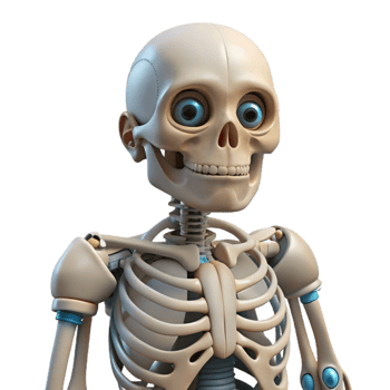 stunning vintage Human Skeleton with Nanotech Enhancements Cutout Element png