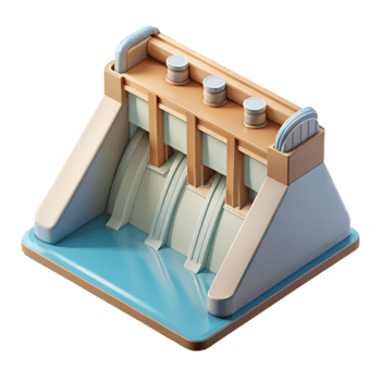 elegant contemporary Hydroelectric Dam Top View Cutout high quality png