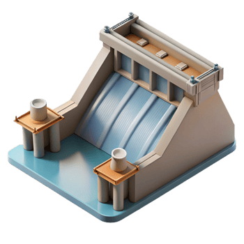elegant classic Hydroelectric Dam Top View Cutout exclusive png